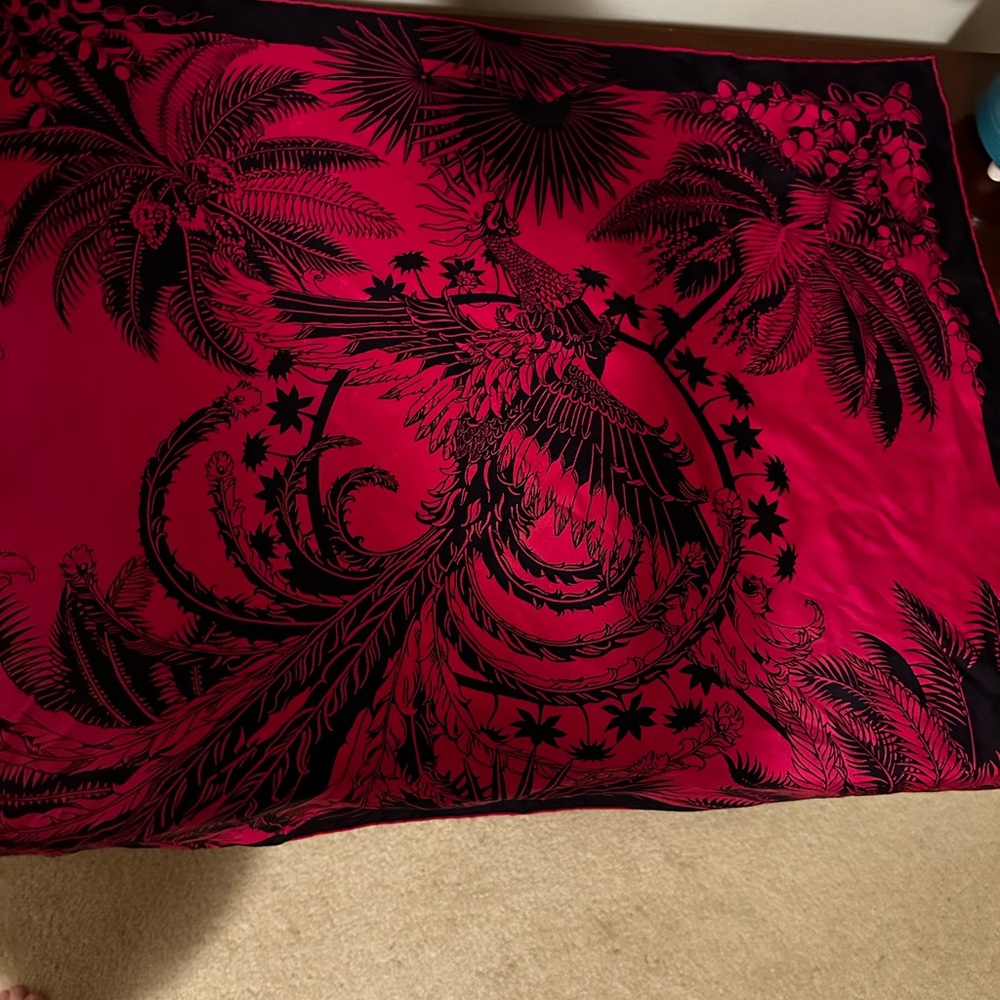 Hermes 70’ peacock silk